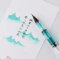 Piston Filler Transparent Calligraphy Brush Soft Brown Weasel Hair Brush Pen with Simple Box Creative Fountain Pen Style 1