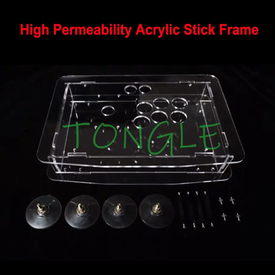 

DIY Arcade Game Joystick Kits Part Clear Transparent Acrylic Panel Flat Case 24/30mm Frame USB Encoder Stick Box MINI Console