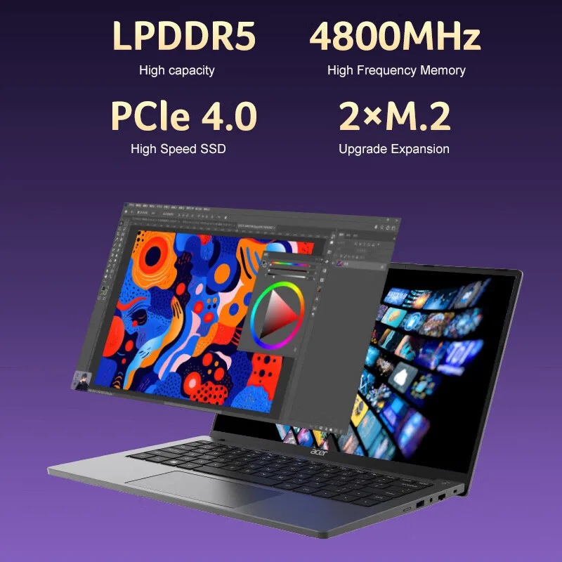 2024 Acer Extraordinary Go Youth Laptop 14 Inch 60Hz IPS Screen Notebook i5-13500H 16GB 1TB Intel lris Xe Graphics Netbook PC 4