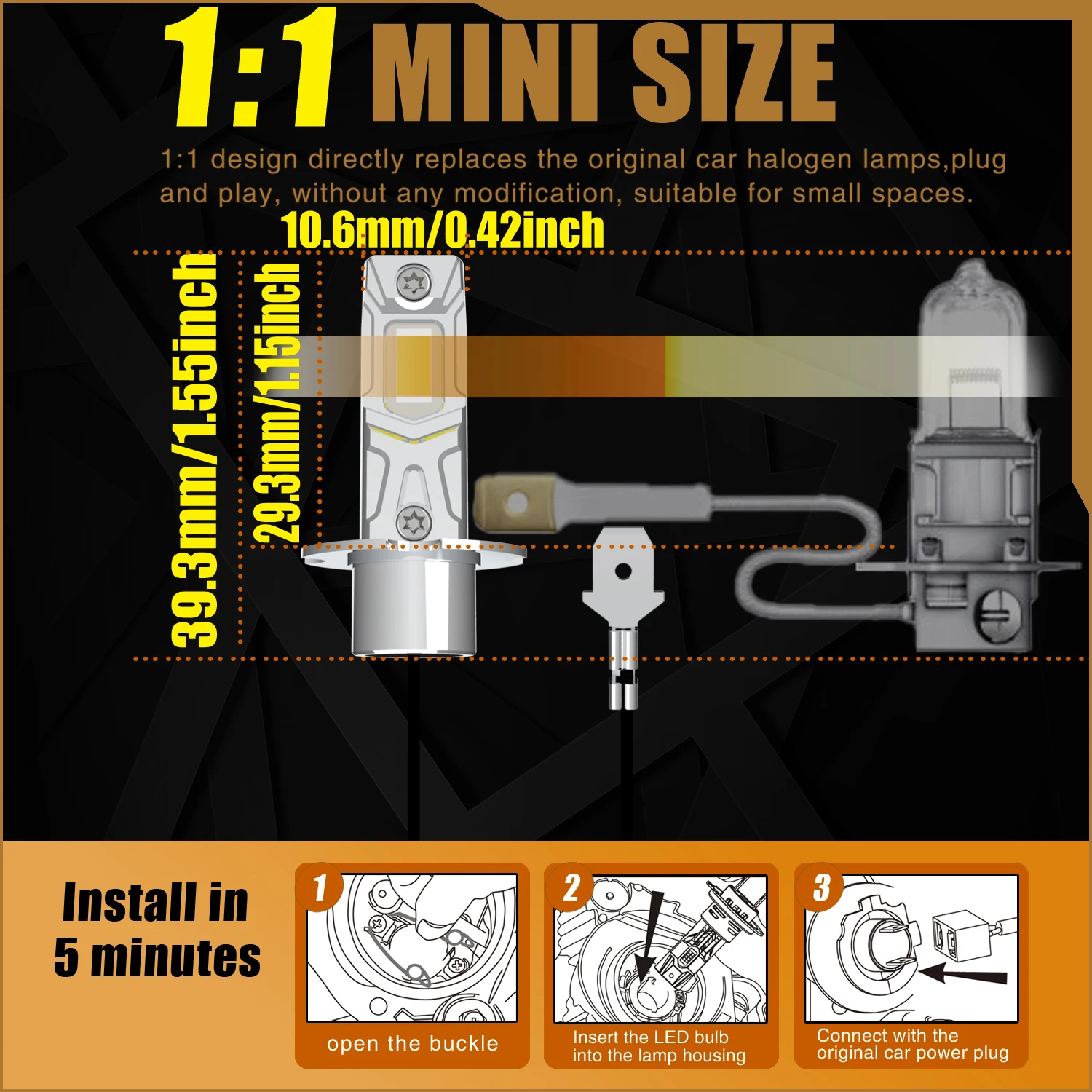 2개 H3 LED 안개등 PK22s 캔버스 전구 자동차 헤드라이트 오토 다이오드 모토 램프 12V 재규어 XJ X350 X358 XK8 X100 S-TYPE 2 X200용
