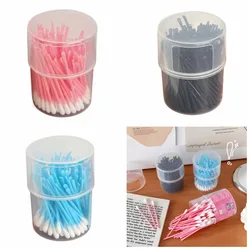 100Pcs/set Nose Lipstik Ear Cleaning Double Head Cotton Swabs Ear Pick Cleaner Cotton Bud Makeup Cotton Stick Ear Cleaner Spoon