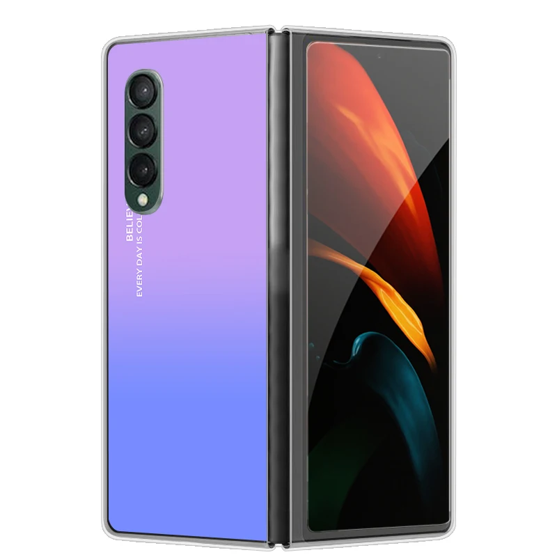 Luxury Painted Transparent Hard Folding Case – Premium Clear Cover for Samsung Galaxy Z Fold Series