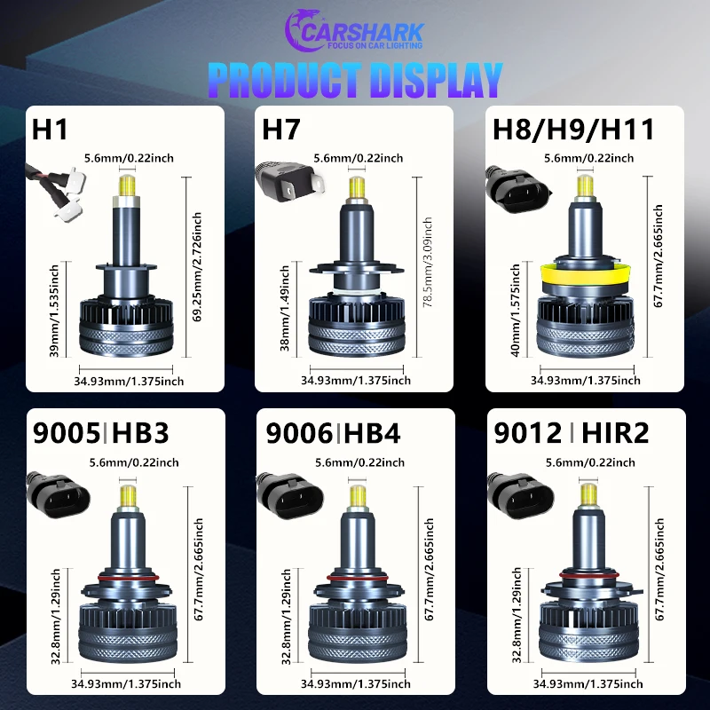 Carshark H7 LED Canbus 360 12V H8 H9 H11 H1 Headlight Bulbs 30000Lm 80W Mini 9012 Hir2 9005 Hb3 9006 Hb4 Auto Lamp Car Fog Light led car lights led lights led bulbs led headlights led car headlights