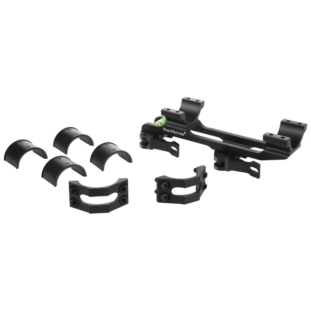 Quick Release One Piece Picatinny Scope Mount 25.4mm/30mm Riflescope Rings Bubble Level 20mm Rails