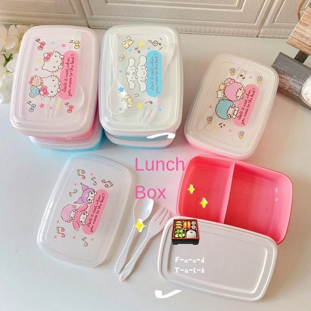 Hello Kitty lunch box cutlery bag set Sanrio bento Cute Kawaii lunch  container