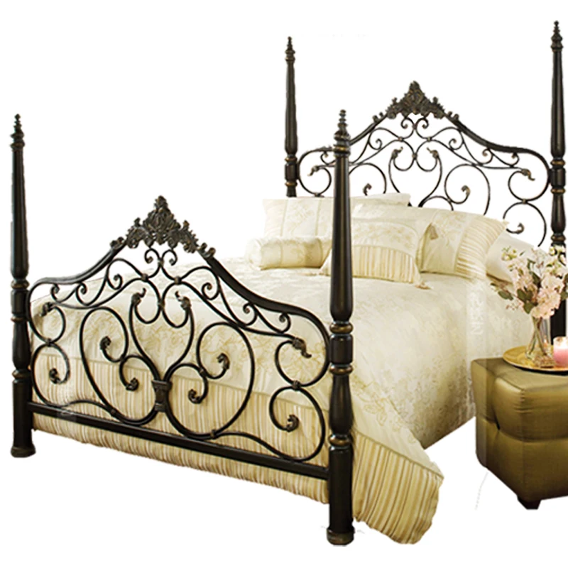 

Fashion bed children's bed Vintage European wrought iron bed Princess Bed Single bed Double Bed 1.2m 1.5m 1.8m Iron bed