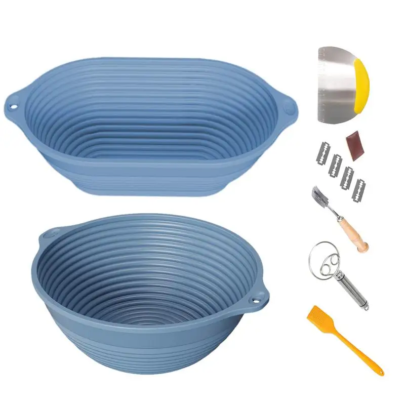 

Silicone Bread Proofing Basket Silicone Heat Resistant Proofing Baskets Built-in Steel Wire Multifunctional Bread Making Tools