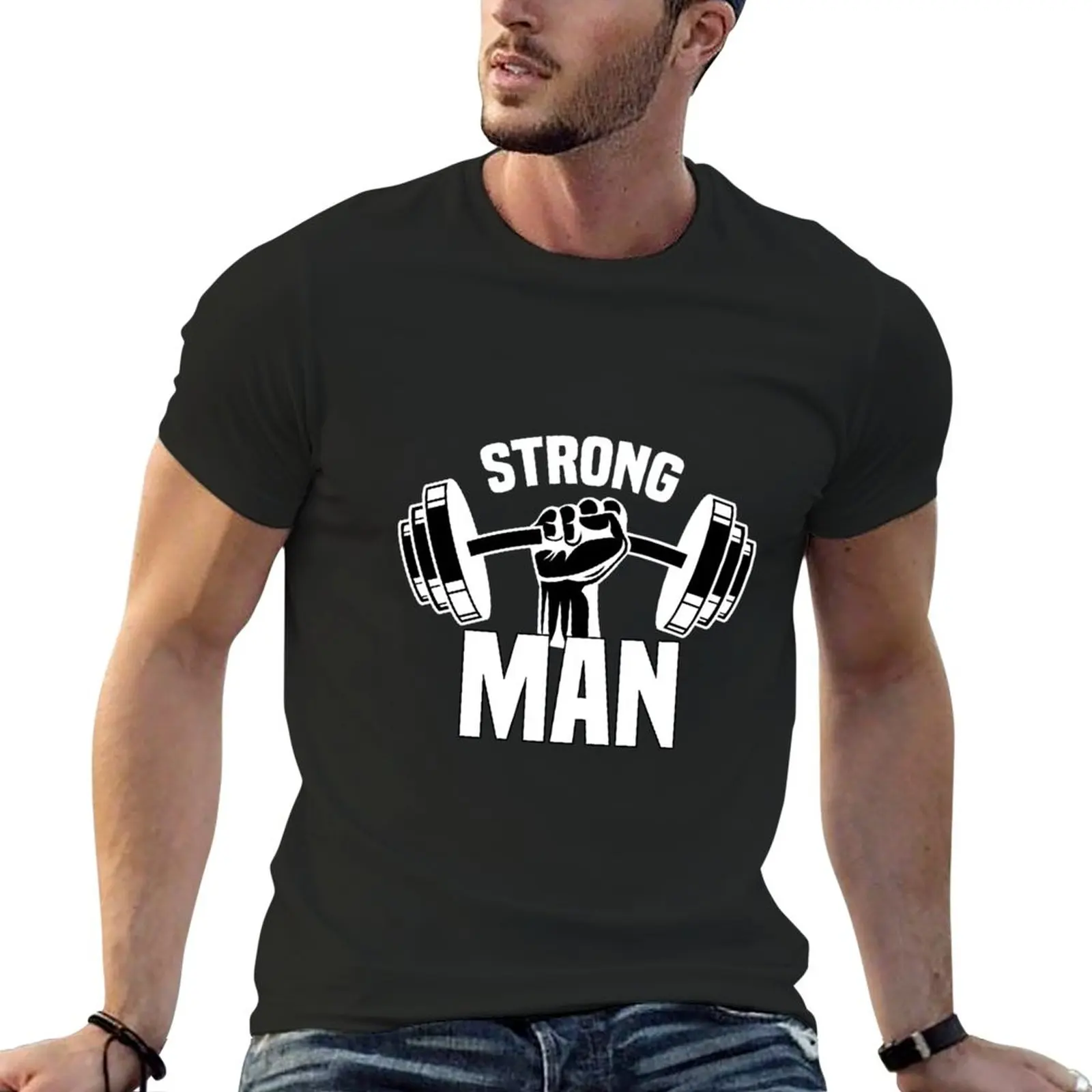 

New Strongman gift idea for Men Powerlifting Xmas gift T-Shirt black t shirts sweat shirts mens graphic t-shirts hip hop