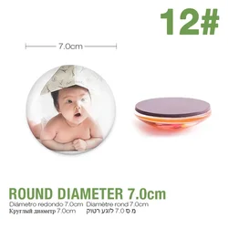 Personalized DIY Custom Glass Photo Fridge Magnet - Family, Lovers & Baby Gifts (7.0cm Round)
