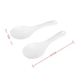 Set of 2 Non-Stick Heat Resistant Rice and Sushi Spoons - Eco-Friendly Kitchen Utensils (WHITE)