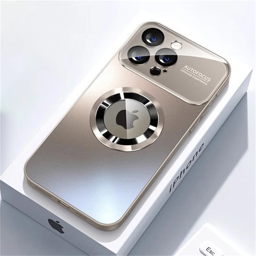 Luxury Frosted Magnetic Phone Case with Full Lens Protection and Matte Back Cover