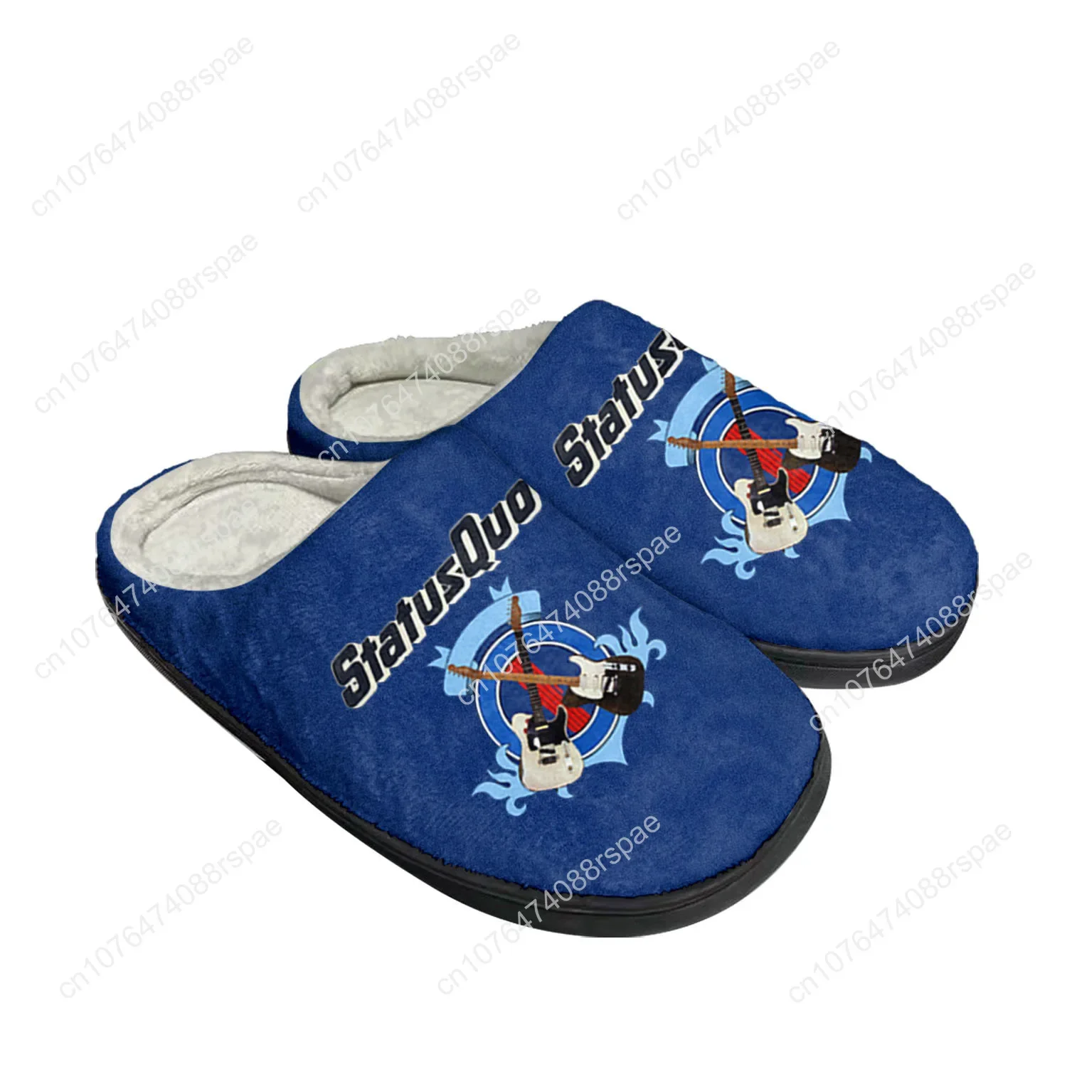 Status Quo Rock Band Fashion Home Cotton Custom Slippers Mens Womens Sandals Plush Bedroom Casual Keep Warm Shoe Thermal Slipper