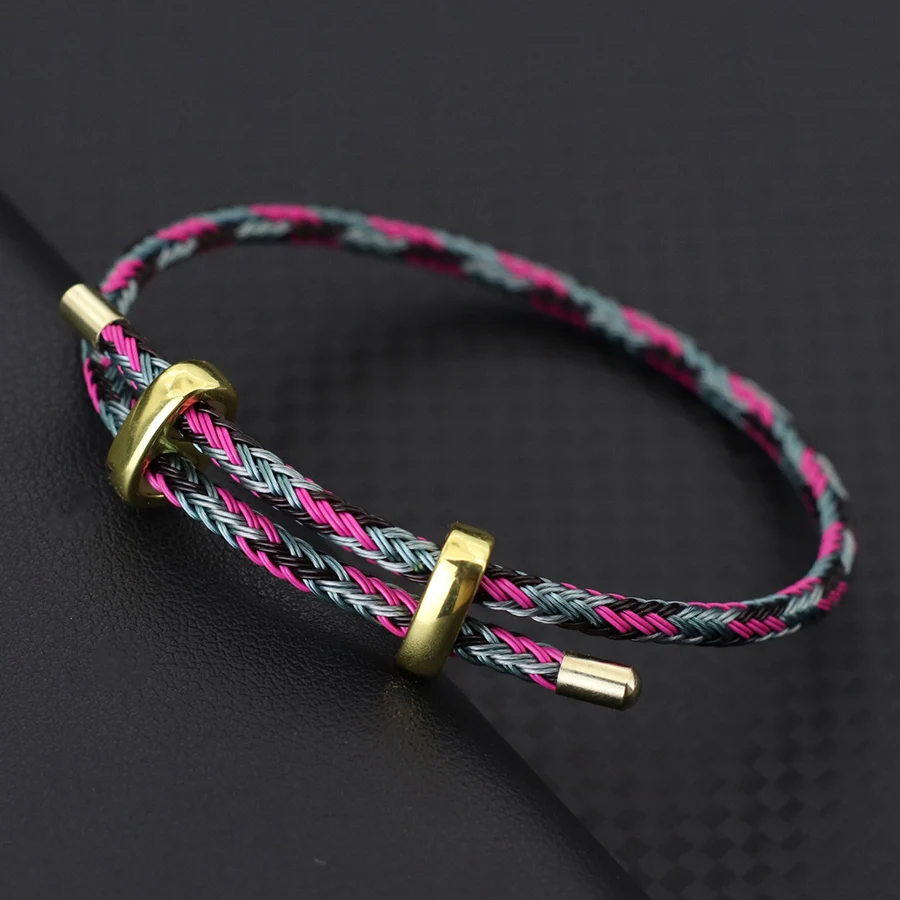 Stainless Steel Adjustable Bangle Bracelet for Men Outdoor Sports