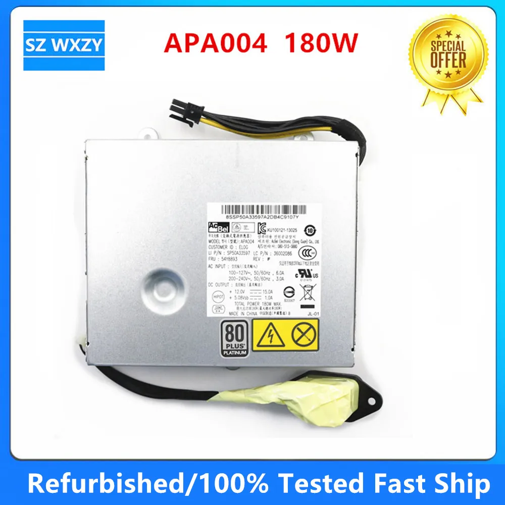 For Lenovo ThinkCentre M93z All-in-One 180W Power Supply 54Y8893 