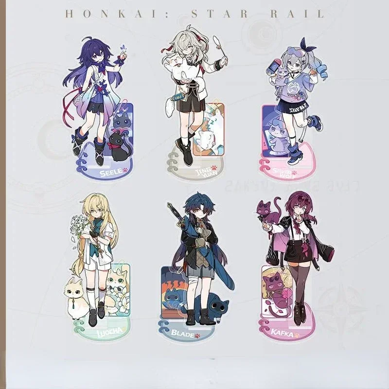 Honkai: Star Rail Acrylic Figure Stand - Blade & Kafka with Cats Desk Decor Ornament