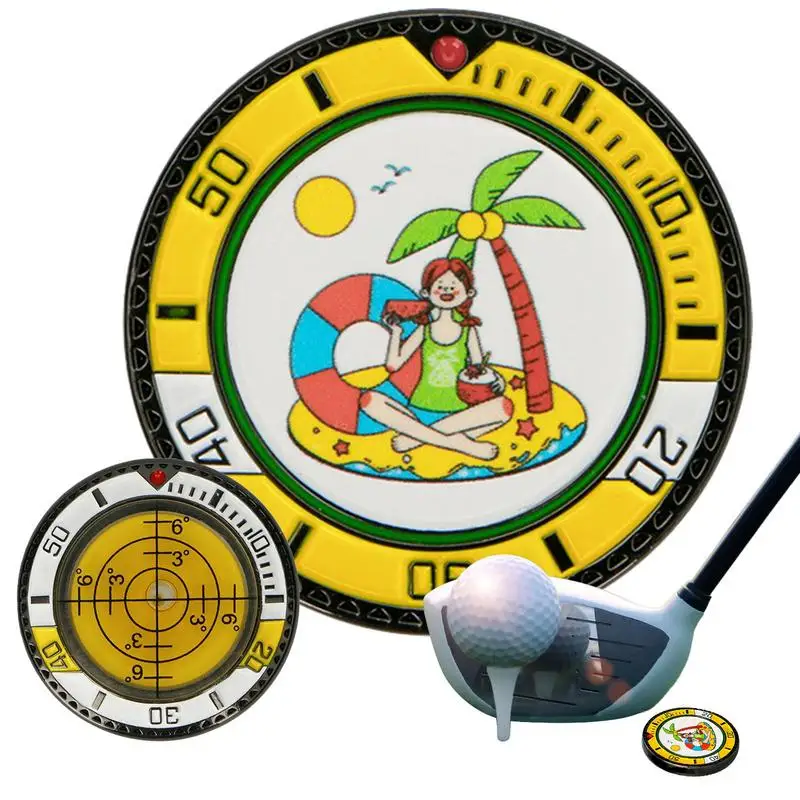 Hat Clip Ball Markers Golf Zinc Alloy With Level Scale Display Multifunctional Putting Training