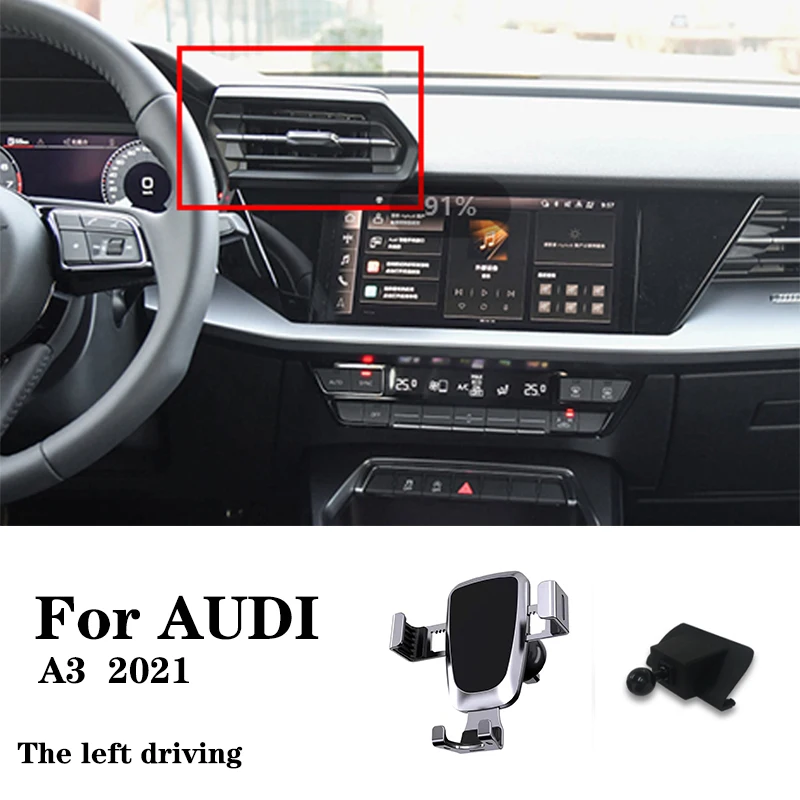 Car Phone Holder For Audi A3 2021 GPS Stand Rotatable Support Mobile