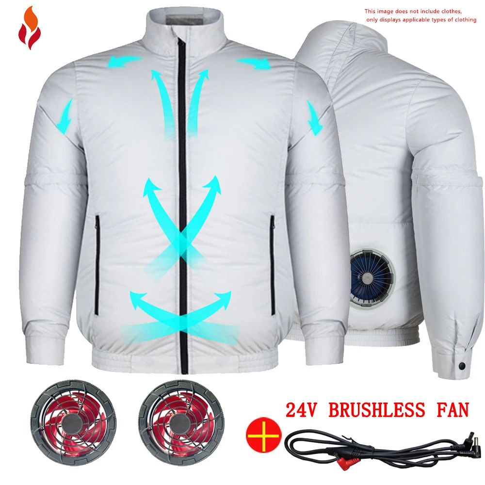 Description Picture 2 of itemMen Outdoor Summer USB Electric Fan Cooling Jackets New generation 19 24V Air Conditioning Fan With Cable Air Conditioner Fan