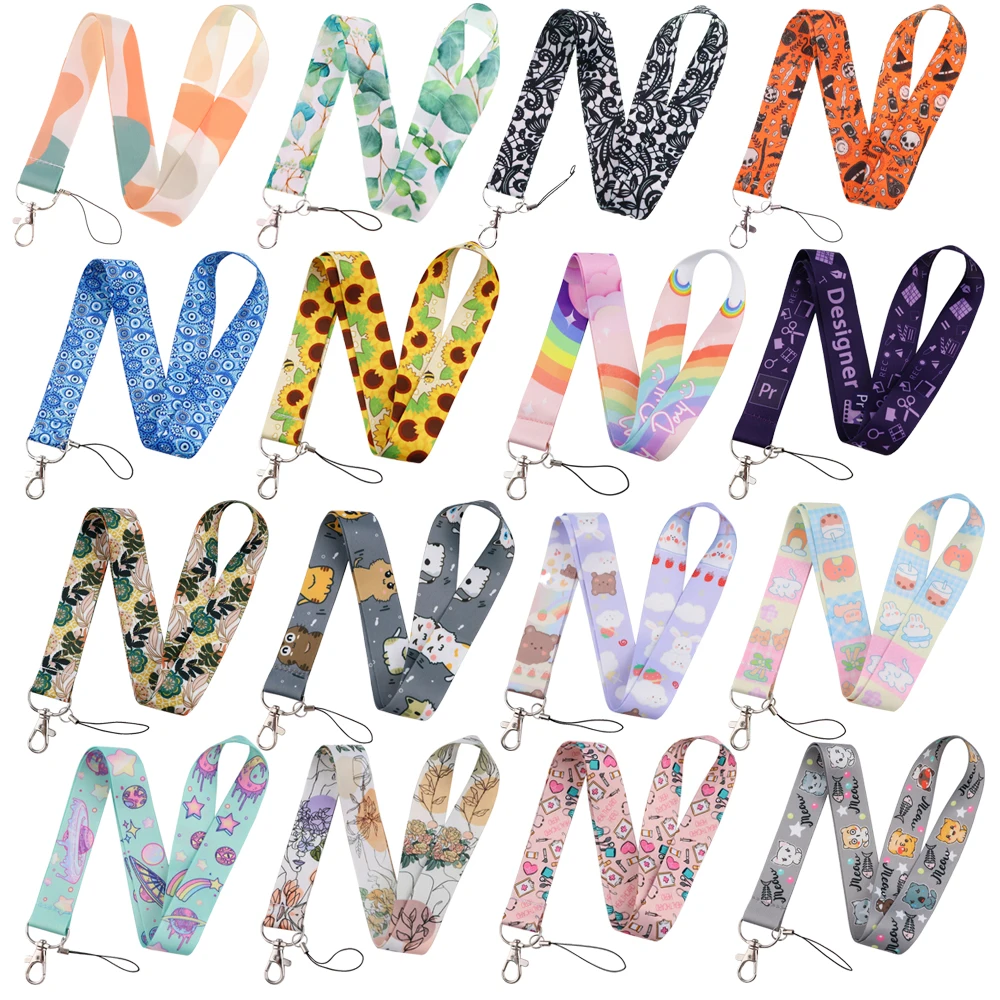 

Neck Strap Lanyard for keys ID Card Keychain Phone Straps USB badge holder DIY Phone Charm Hang Rope Lariat Lanyard Wholesale