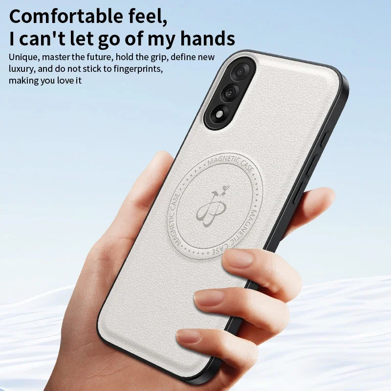 Magnetic Wireless Charging PU Leather Protective Case and Hard Back Cover