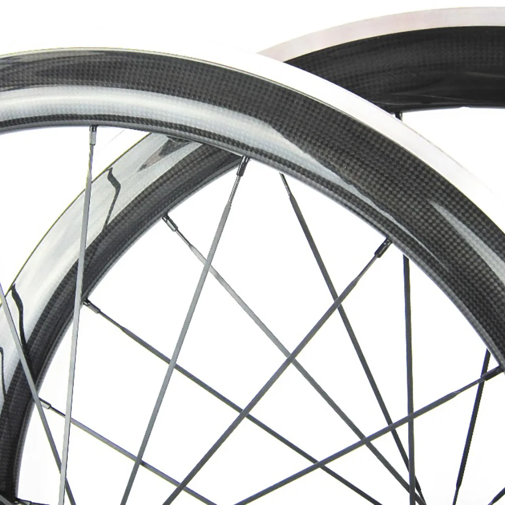 

700c Carbon Wheelset Alloy Rim Brake Width 23mm 50mm Aluminium Clincher 36T Hub Road Bike Wheels
