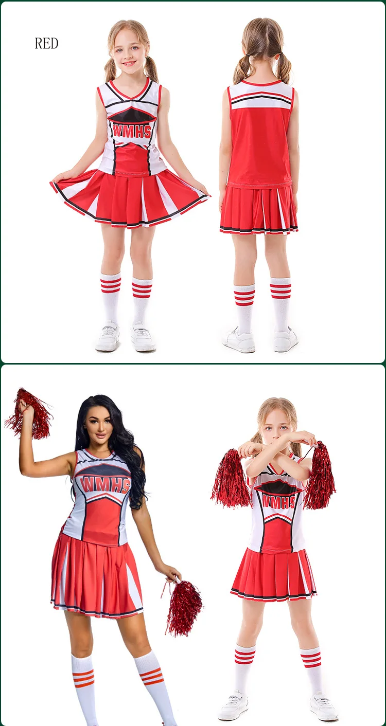 Girls Creepy Zombie Cheerleader Halloween Costume