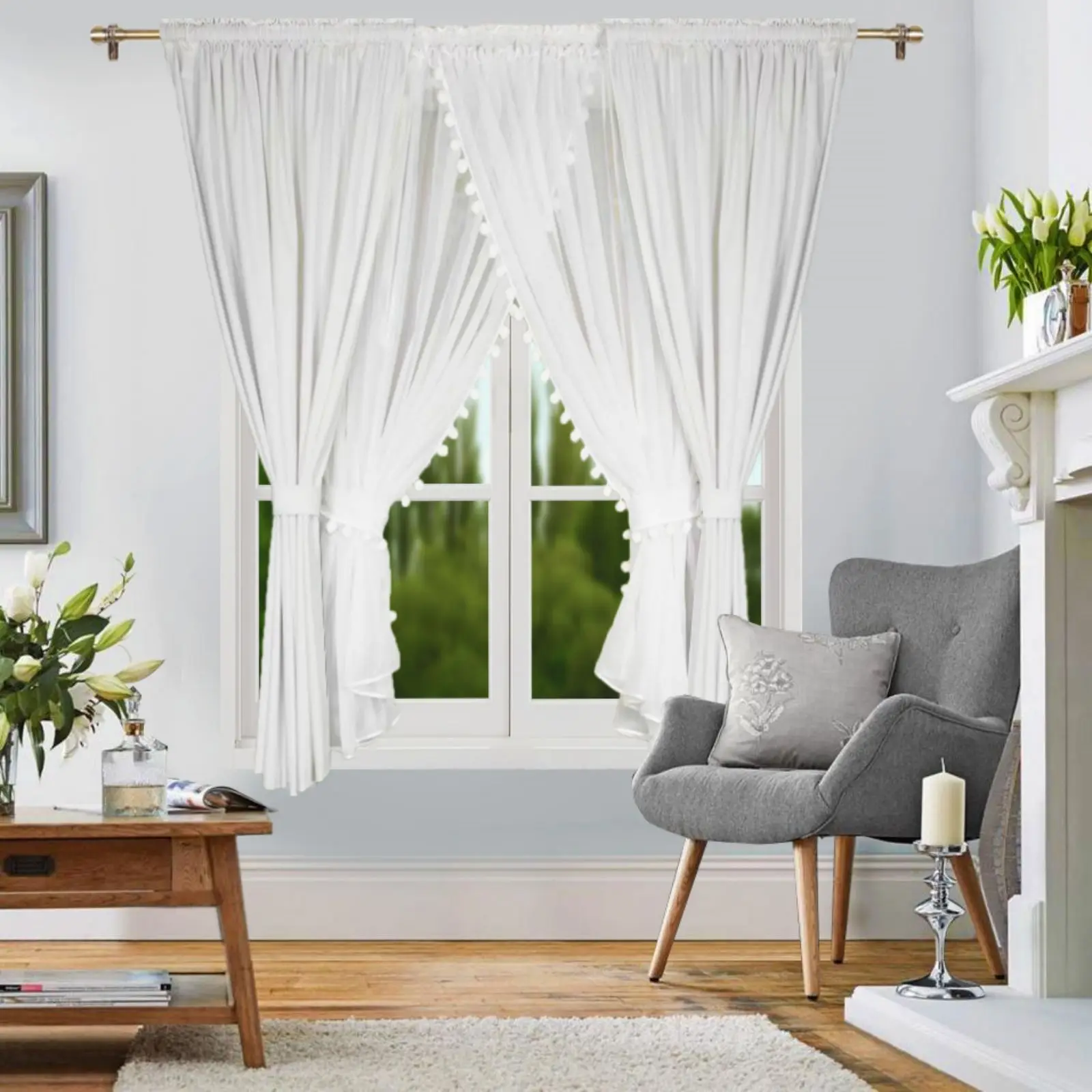 

Flying 3PC Blackout Curtain for Living Room, Thermal Insulated Solid Grommet Window Treatment for Bedroom Office