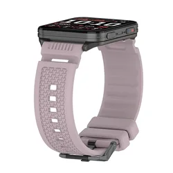 Textured Surface Black Buckle Silicone Watchband Strap - Garmin Venu X1 (08)