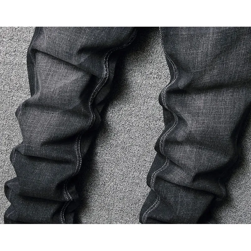 Italian Style Fashion Men Jeans High Quality Black Stretch Slim Fit Vintage Jeans Men Trousers Elastic Designer Denim Pants