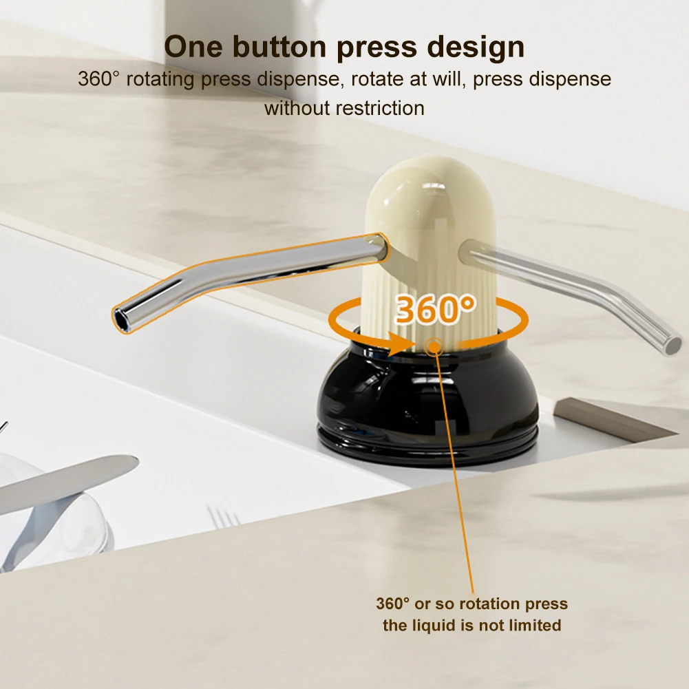 Countertop Soap Dispenser Pump with Extension Tube Dish Soap Press Pump Stainless Steel Liquid Dispenser for Liquid