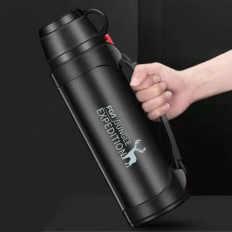 

Stainless Steel Vacuum Thermos Portable Insulated Kettle Car Portable Travel Coffee Mug with Leak-proof Built-in Lid