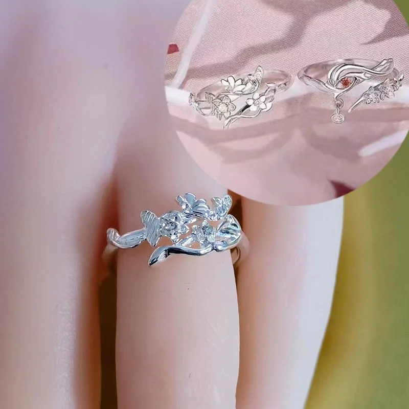 Anime Ring Anime Tian Guan Ci Fu Ring Hua Cheng Xie Lian Cosplay Adjustable Unisex Birthday Couple Rings Comics TGCF Jewelry Accessories
