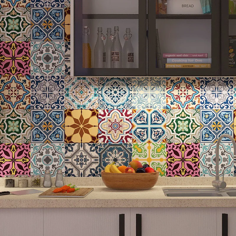 Kitchen oil proof sticker stove waterproof creative wallpaper toilet self-adhesive tile renovation decorative sticker wall stickers self adhesive stickers waterproof tape kitchen wall sticker oil proof film decorative tile stickers waterproof wall tape
