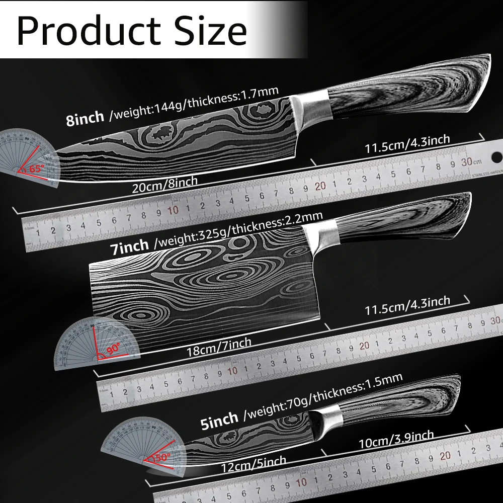 6 Santoku, 8 Chef & Paring Knife Set Gift Box