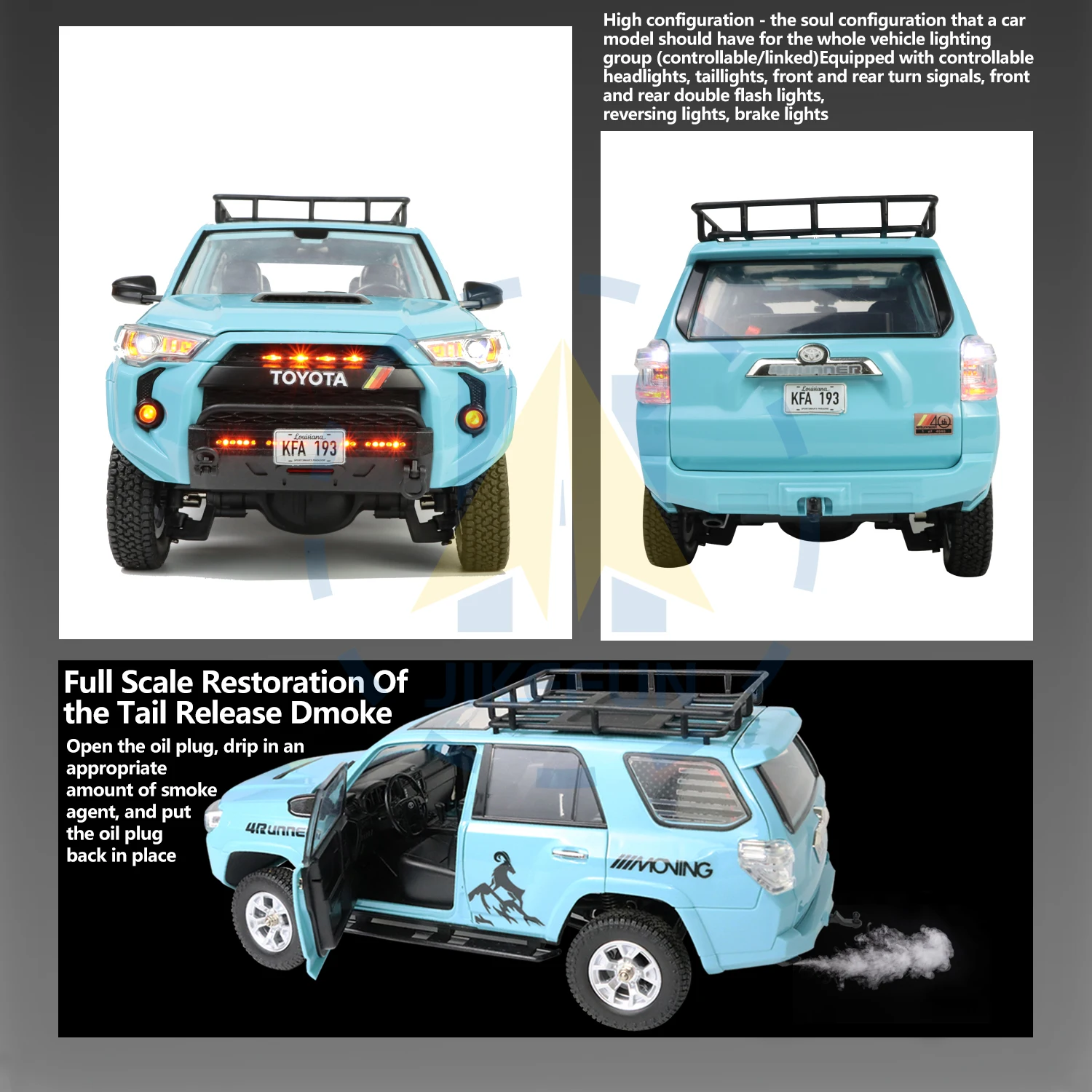 1/18 HG4-52  4WD Lighting Smoke Sound Effect Control Off-Road Vehicle Simulation Model Electric Car  Boys Gift 4