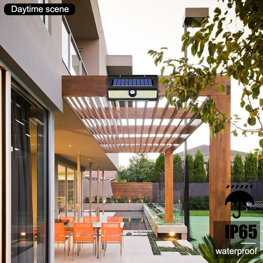 Description Picture 6 of item190 SMD LED Solar Human Body Sensing Sensor Wall Flood Lights IP65 Waterproof Lighting Three Sided Solar Wall Light