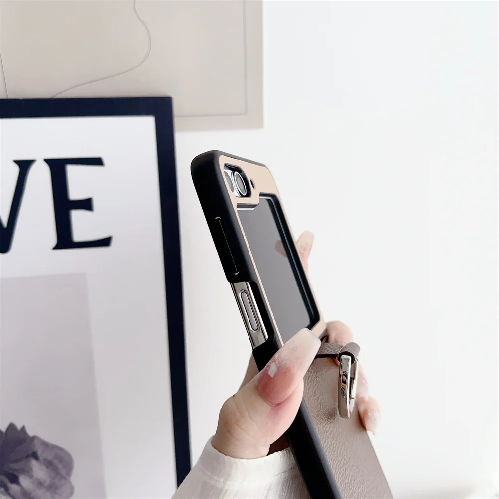 Luxury Dual-Tone Ring Holder PU Leather Phone Case