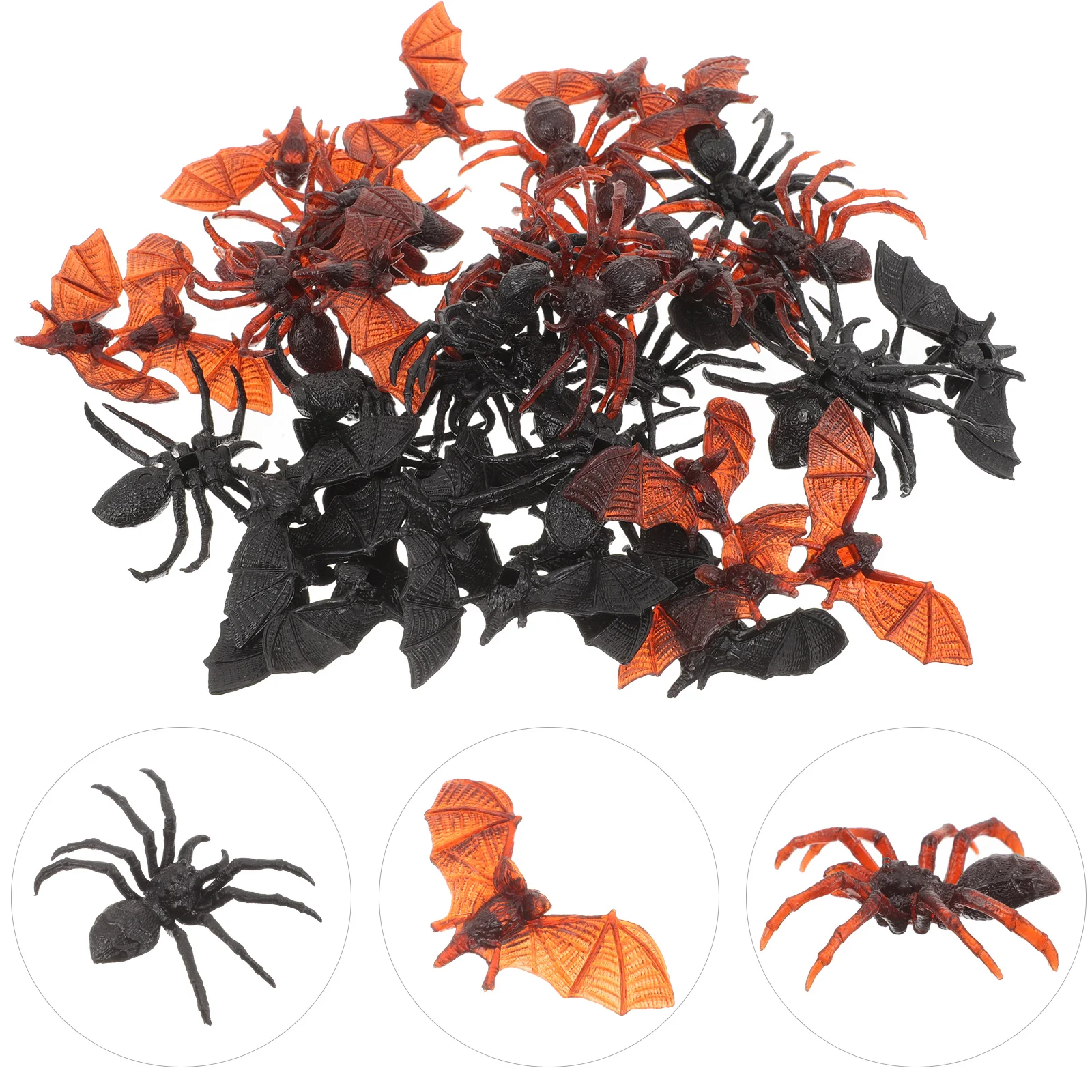 

40 Pcs Simulation Spider Bat Realistic Black Spiders Insect Toys Props Fake Bats Scary Plastic Insects Child Mini