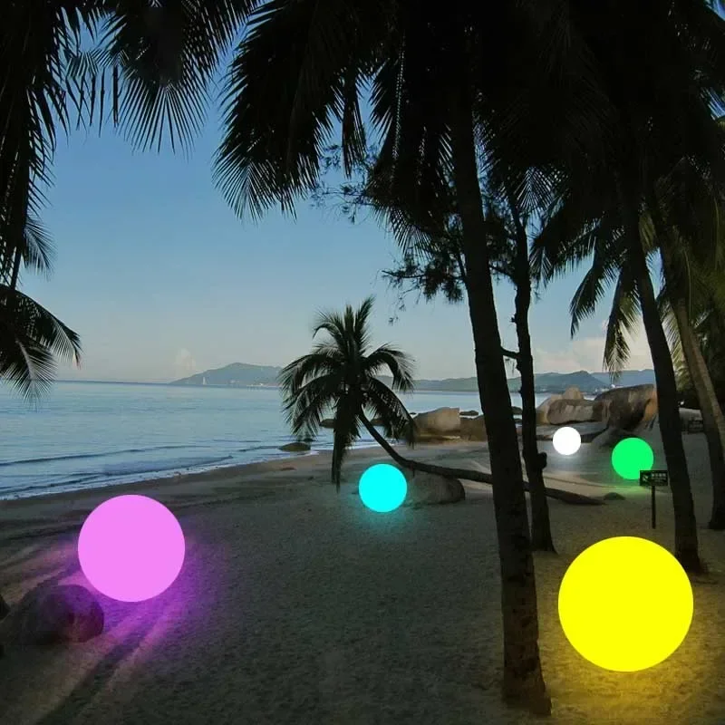Outdoor Solar LED Ground Ball Lights Remote Control 16 Colors Floor Street Lawn Lamp Wedding Party Holiday Home Decor Lamp
