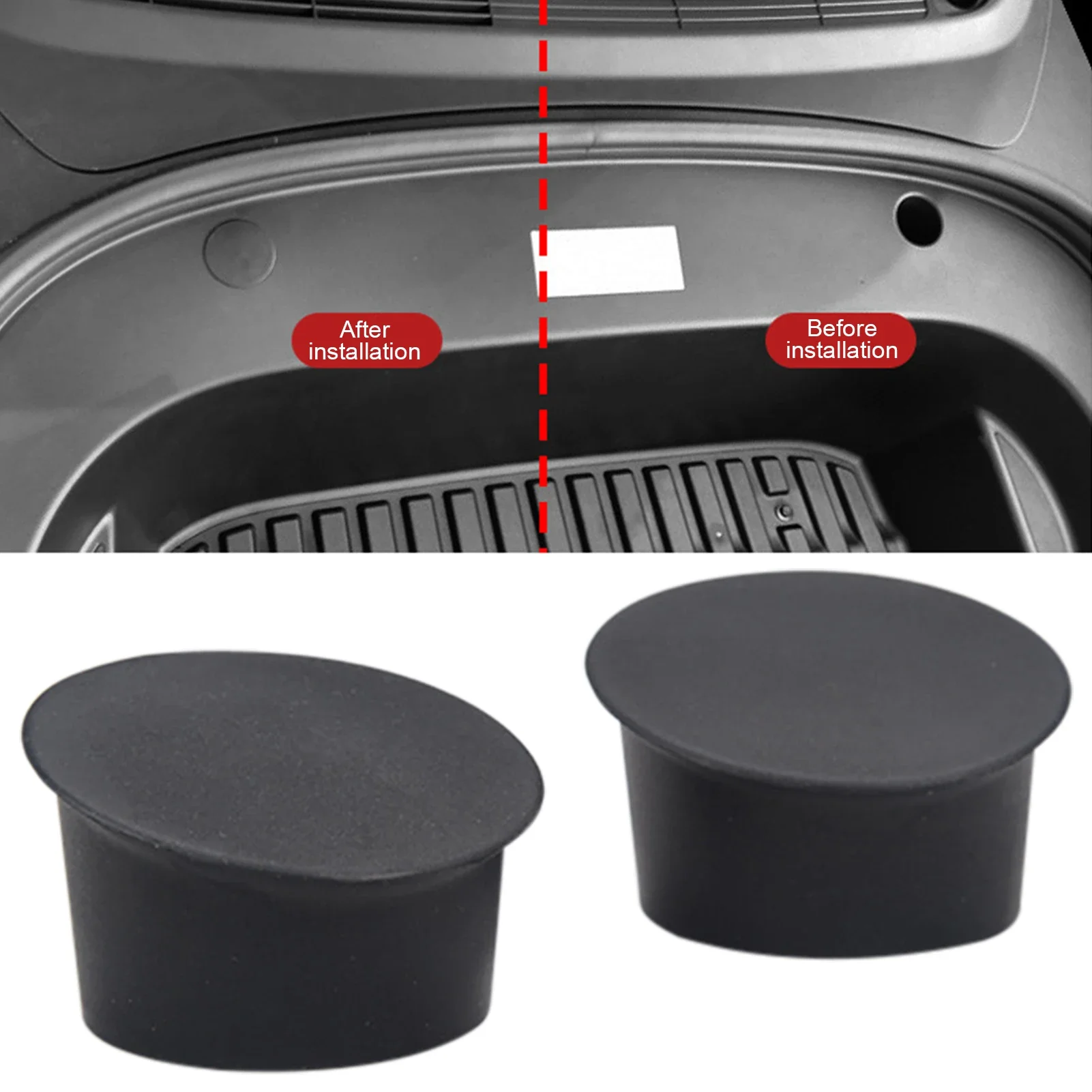 

2pcs for Tesla Model 3 Front Trunk Anti-Dust Caps Screw Protective Box Hole Plug Cover Hook Organizer Silicone Car Storage 2023