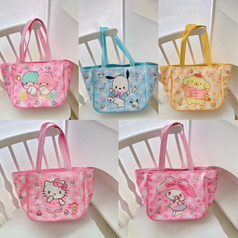 

Милая мультяшная Портативная сумка для хранения Kuromi Cinnamoroll почка Littletwinstars Kitty Melody из ПУ, вместительная сумка через плечо