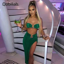 

Two Piece Sets Womens Outifits Sexy Tube Top Hollow Out Spring Summer New Solid Color Slit Long Skirts Elegant Dresses for Women