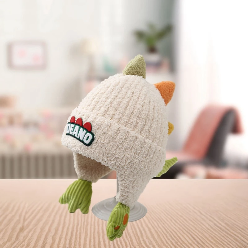 Children s Knitted Beanie Adorable Cozy Fleece-Lined Animal Hat for Toddlers Winter Warm Cap for Boys and Girls