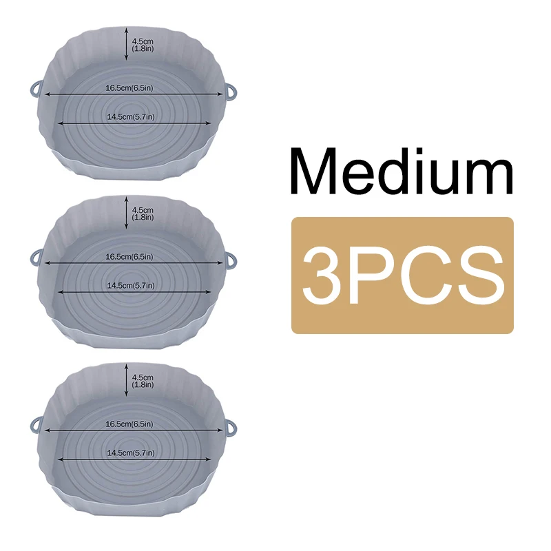 Gray-Medium-3PCS