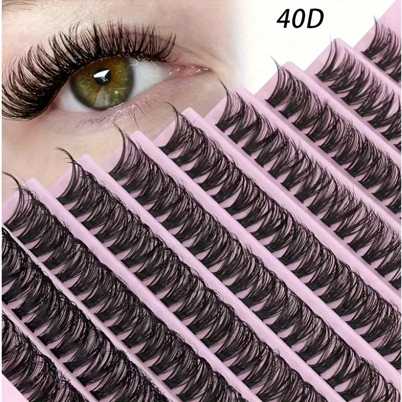 200 יחידות ערכת הארכת ריסים Wispy, C/d Curl, 8-16mm, סגנונות טבעיים וקוספליי, קל לעשות בעצמך וניתן לשימוש חוזר, מושלם לשימוש בבית