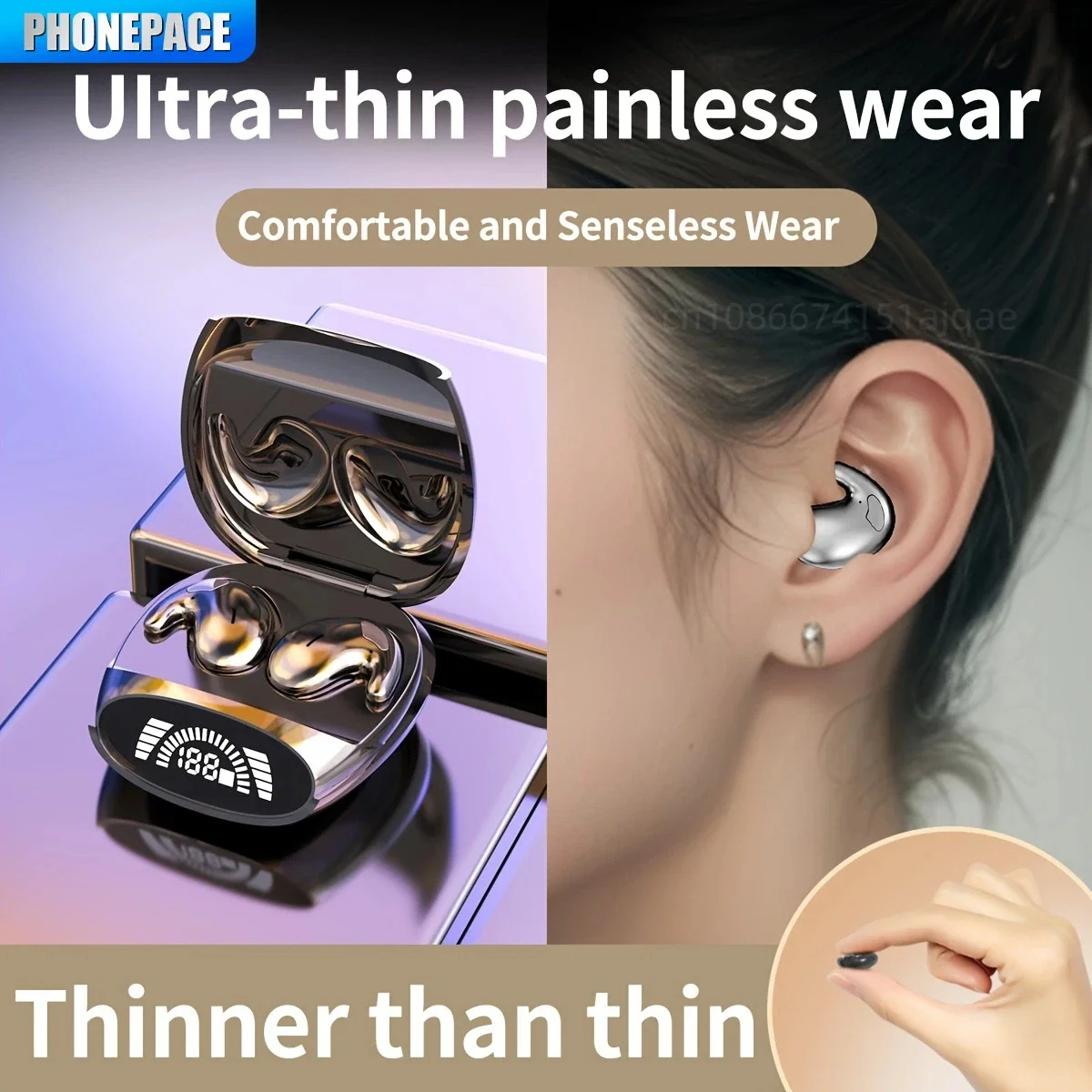 HOMEFISH Wireless Earbuds Noise Cancelling Bluetooth 5.3 for Android iOS