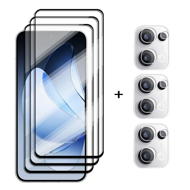 Premium Full Cover Tempered Glass Screen Protector with HD Clarity and Camera Lens Film
