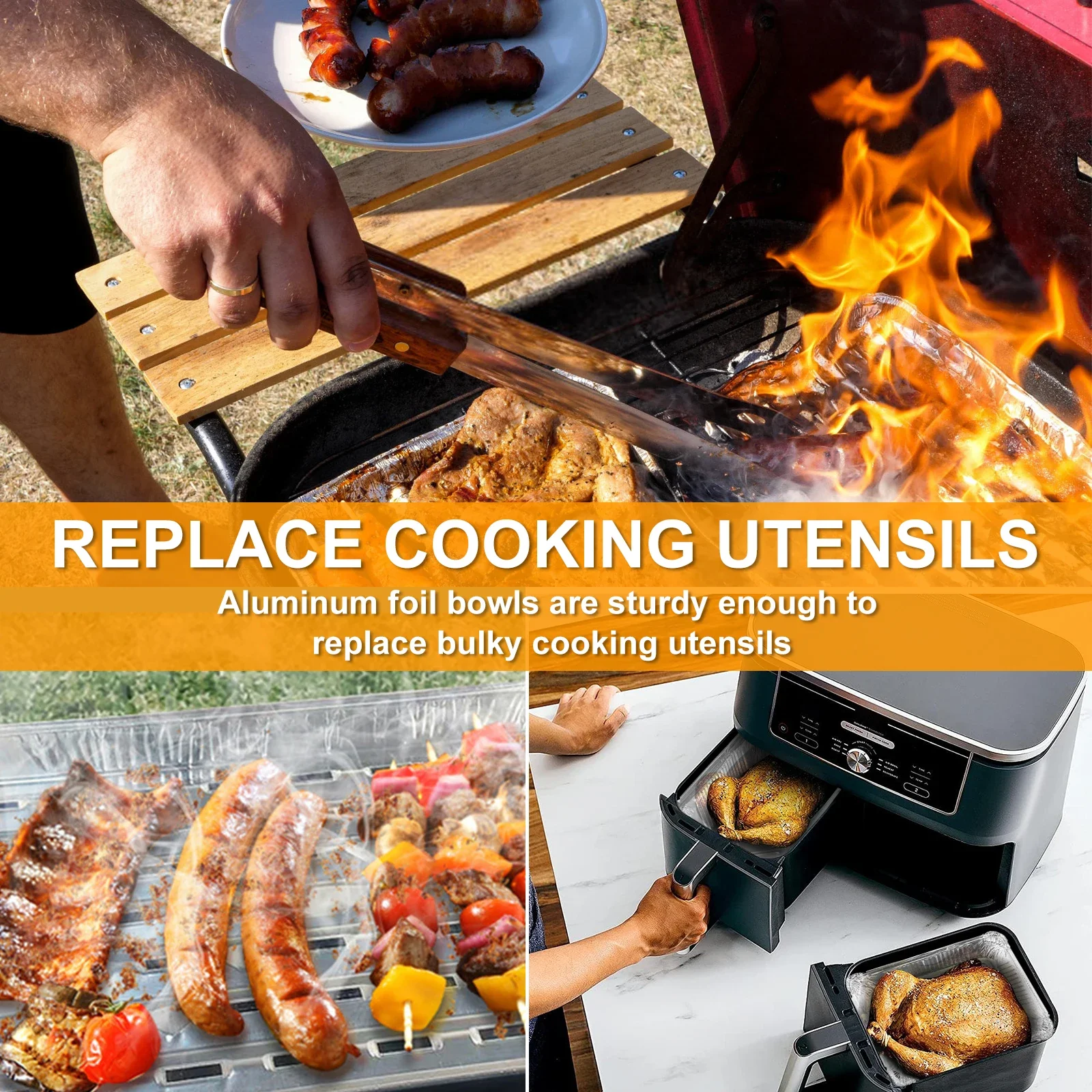 20Pcs Aluminum Foil Trays Rectangular Aluminum Foil Food Pan Heat Resistant Versatile Aluminum Foil Sheet Pan for Oven Steamer