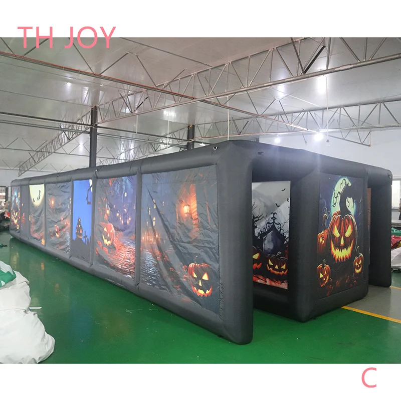 Fast Shipping,inflatable haunted house maze,2024 newest full printing Halloween inflatable maze tag for sale 2