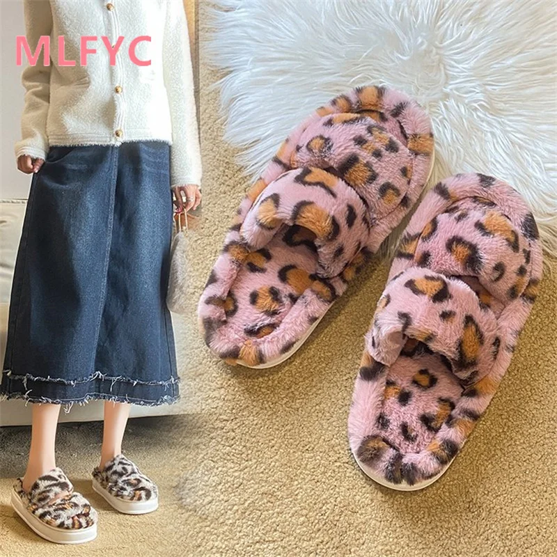 Mao Mao Slippers New Home Warm Fashion Indoor Cotton Slippers Women's Flat Bottom Casual Cotton Slippers Chaussure Femme